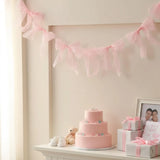Pink Bow Garland Baby Shower Decor, Nursery Wall Decor for Baby Girl, Coquette Bow Decoration, Girly Room Decor
