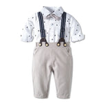 Formal Wedding Clothing Sets for Baby Boy Outfit Infant 3 6 12 18 24M Bodysuit Suspender Suit Toddler Kid Birthday Party Costume