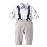 Formal Wedding Clothing Sets for Baby Boy Outfit Infant 3 6 12 18 24M Bodysuit Suspender Suit Toddler Kid Birthday Party Costume