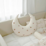 Bear Print Nursing Pillow: Crescent Moon Baby Support Cushion