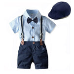 Formal Wedding Clothing Sets for Baby Boy Outfit Infant 3 6 12 18 24M Bodysuit Suspender Suit Toddler Kid Birthday Party Costume