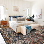 Washable Area Rugs - Perfect for Living Room, Bedroom, Kids Room, Nursery - Stain & Water Resistant Non-Slip, Pet & Child Friendly, Vintage Tribal Area Rugs (Rust, 5' X 7')