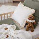Set of 2 Christmas Baby Pillows –Gingerbread Man & Christmas Tree Plush Toys Holiday Nursery Decor | Baby Shower Gift | Soft Crib Cushion