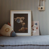 Simple Vintage Stripes Beige Blue Wallpaper