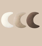 Plush Bouclé Teddy Cushion | Cream & Taupe Nursery Decor | Small Crescent Moon / Cloud / Star Pillow | Gender Neutral Baby Gift