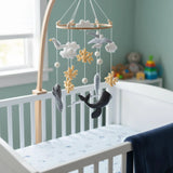 Ocean Baby Mobile – Handmade Felt Crib Mobile with Whale, Dolphin & Sea Animals | Coastal Nursery Decor Handmade Wool Felt Wood Hoop