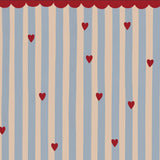 French Hearts Stripe Wallpaper 