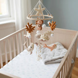 Coastal Ocean Themed Baby Mobile | Handmade Felt Crib Mobile for Nursery Decor | under the Sea Mobile Handmade Wool Felt Wood Hoop