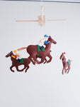 Felt Horse and Rider Baby Crib Mobile, Felt Nursery Decor, Order Your Color