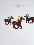 Felt Horse and Rider Baby Crib Mobile, Felt Nursery Decor, Order Your Color