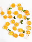 7’ Ribbon Dried Orange Garland with Felt Leaves 