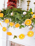 7’ Ribbon Dried Orange Garland with Felt Leaves 