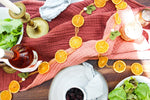 7’ Ribbon Dried Orange Garland with Felt Leaves 