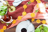 7’ Ribbon Dried Orange Garland with Felt Leaves 
