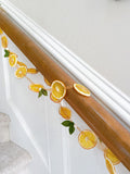 7’ Ribbon Dried Orange Garland with Felt Leaves 