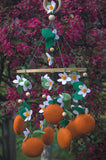 Tangerine Orange Felt Crib Mobile, Clementine Nursery