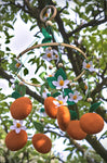 Tangerine Orange Felt Crib Mobile, Clementine Nursery