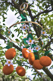 Tangerine Orange Felt Crib Mobile, Clementine Nursery