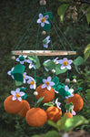 Tangerine Orange Felt Crib Mobile, Clementine Nursery