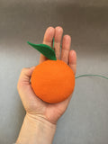 Tangerine Orange Felt Crib Mobile, Clementine Nursery