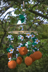 Tangerine Orange Felt Crib Mobile, Clementine Nursery