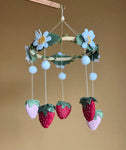 Baby Mobile with Strawberries and Wildflowers