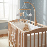 Hot-Air Balloon Baby Mobile with Teddy — Clouds, Stars & Bunting