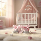 Pink Satin Rhinestone Baby Sneakers