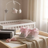 Pink Satin Rhinestone Baby Sneakers