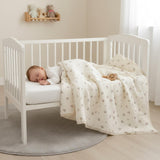 Vintage Floral Muslin Crib Bedding Set with Pillow 