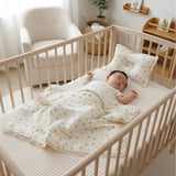 Vintage Floral Muslin Crib Bedding Set with Pillow 