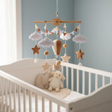 Hot-Air Balloon Baby Mobile with Teddy — Clouds, Stars & Bunting
