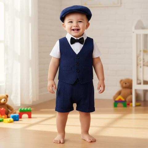 Baby Boy Vest Outfit Set – Christening • Ring Bearer • First Birthday