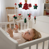 Christmas Baby Mobile – Handmade Felt Crib Mobile with Santa Gifts Christmas Trees & Holiday Decor | Baby’S First Christmas Gift