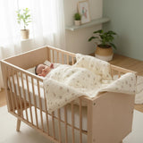 Vintage Floral Muslin Crib Bedding Set with Pillow 