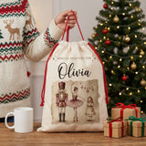 Personalized Vintage Nutcracker & Ballerina Christmas Sack