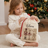Personalized Vintage Nutcracker & Ballerina Christmas Sack
