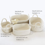 Storage Baskets Set of 4 - Woven Basket Cotton Rope Bin, Small White Basket Organizer for Baby Nursery Laundry Kid'S Toy
