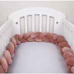 Dusty pink braided crib bumper
