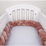 Dusty pink braided crib bumper