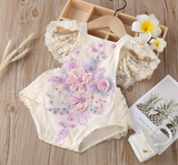 Lace Embroidered Pearl Bodysuit 