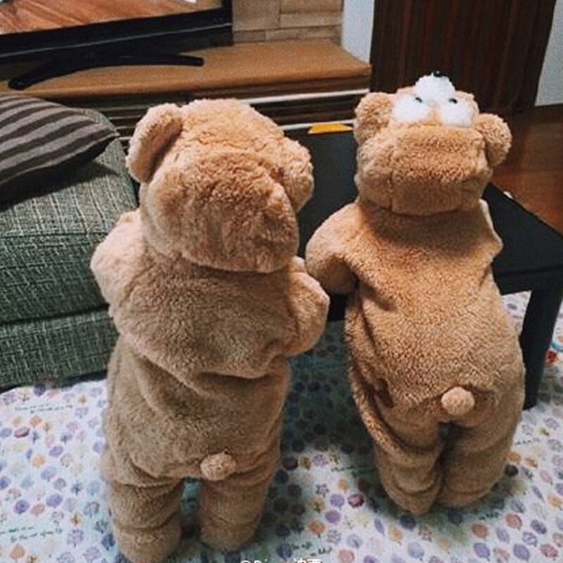 Plush Bear Baby Hooded Romper – Cozy Nursery