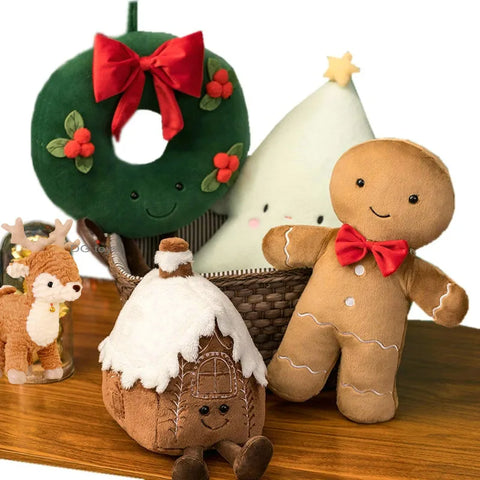 Christmas Cushions Gingerbread Man Christmas Tree House Bow Ring Decor Xmas