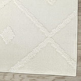 Geometric Textured Indoor Area Rug (White, 5'3" x 7'6")