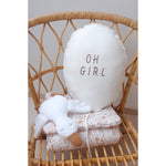 BALLOON PILLOW OH GIRL ECRU washed cotton