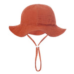 Baby Cotton Bucket Hat New Children Sunscreen Outdoor Caps Boys Girls Print Panama Hat Unisex Beach Fishing Hat for 3-12 Months