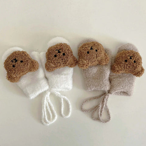 Cartoon Bear Baby Winter Gloves 