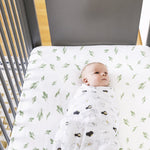 Bebe au Lait Oh-So-Soft Muslin Crib Sheet, Saguaro - Cozy Nursery