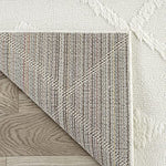 Geometric Textured Indoor Area Rug (White, 5'3" x 7'6")