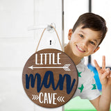 Little Man Cave Wooden round Door Sign for Little Boy Nursery 